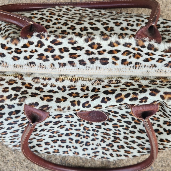 rgeous Terrida Tangaroa Leopard Real Leather Fur Weekender Carry On Handbag - Picture 5 of 6